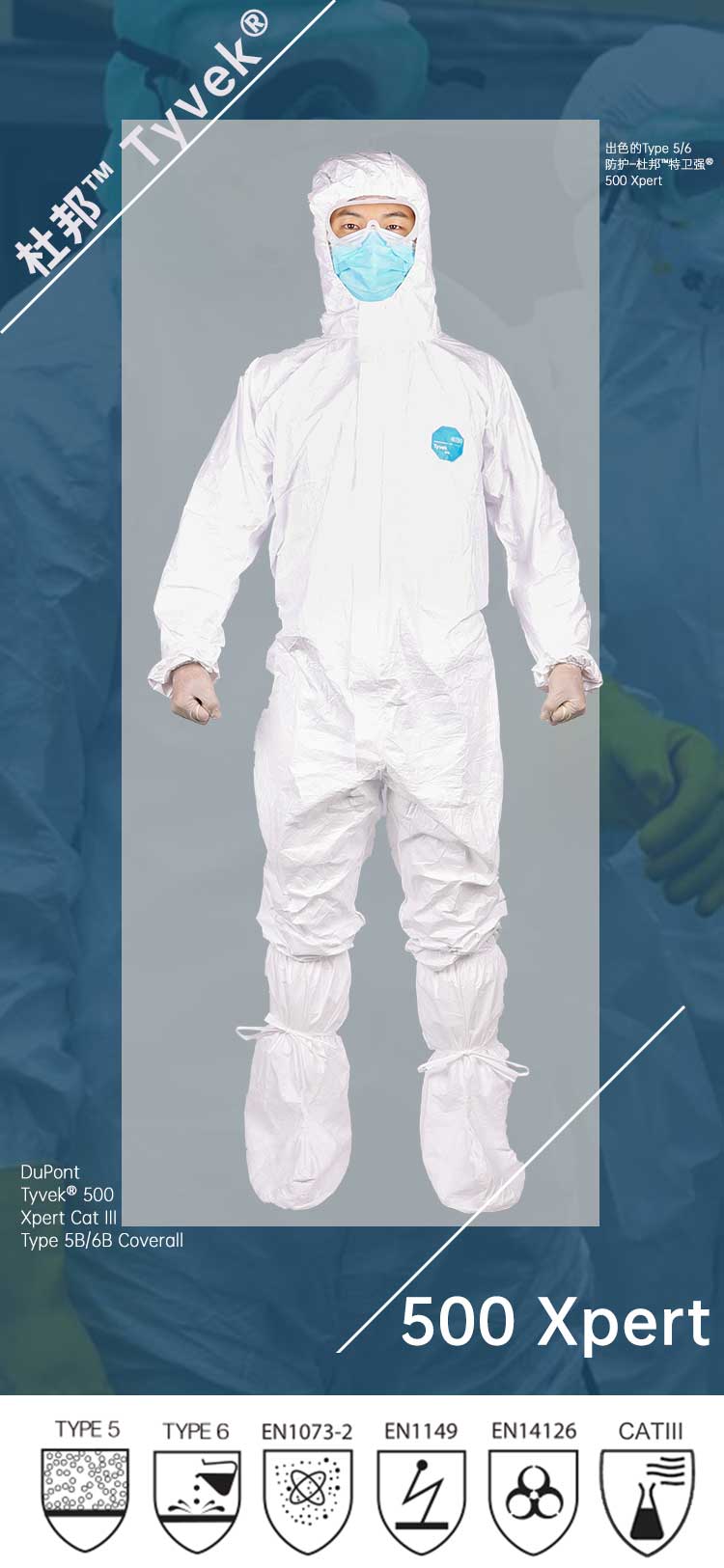 杜邦™ Tyvek® 500 Xpert 防護服